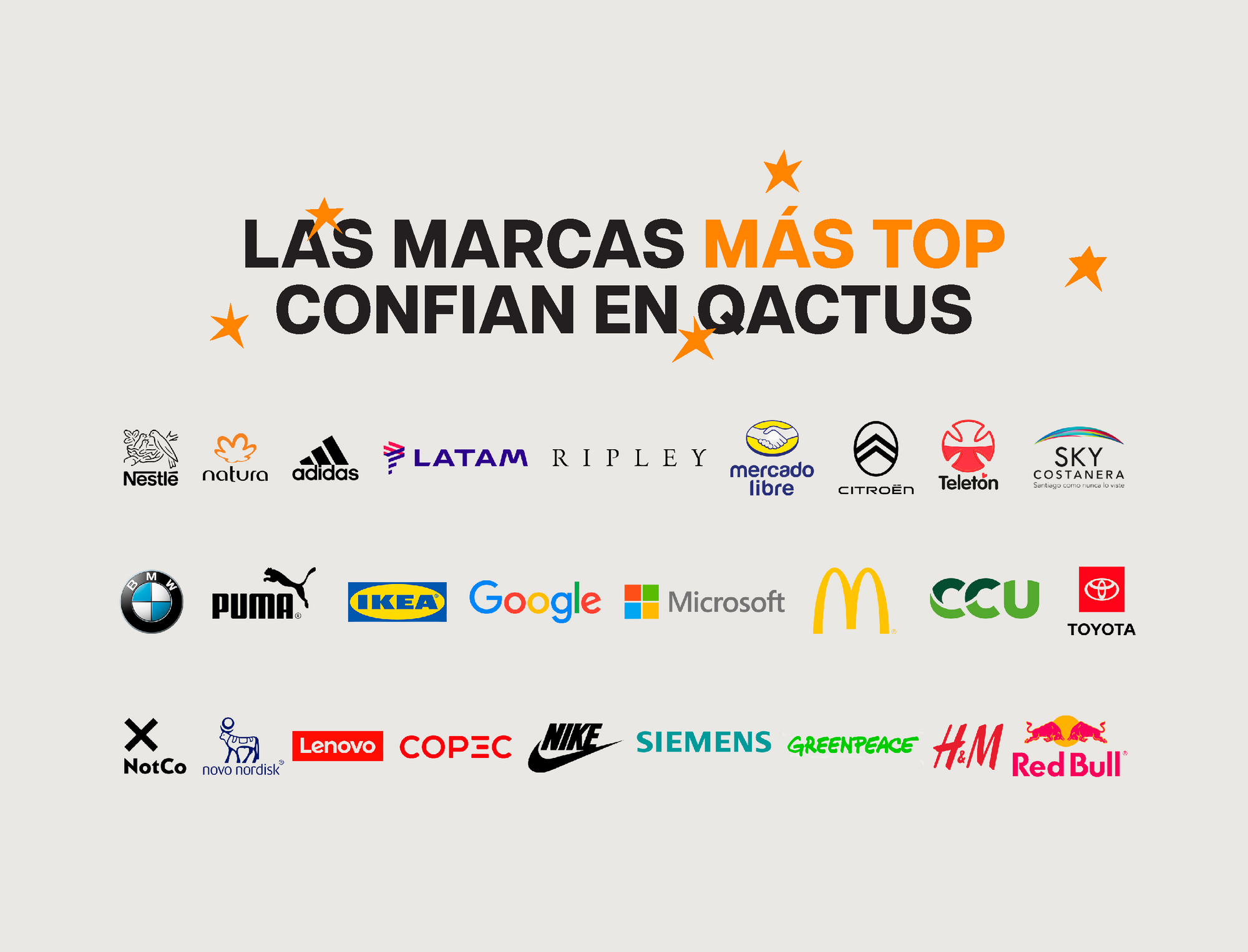 Principales marcas y empresas que trabajan con Qactus en regalos corporativos personalizados”