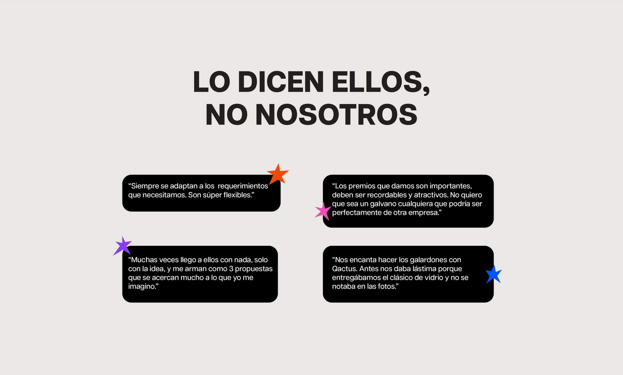 Opiniones reales de clientes sobre regalos corporativos personalizados, diseño a medida y producción local en Qactus