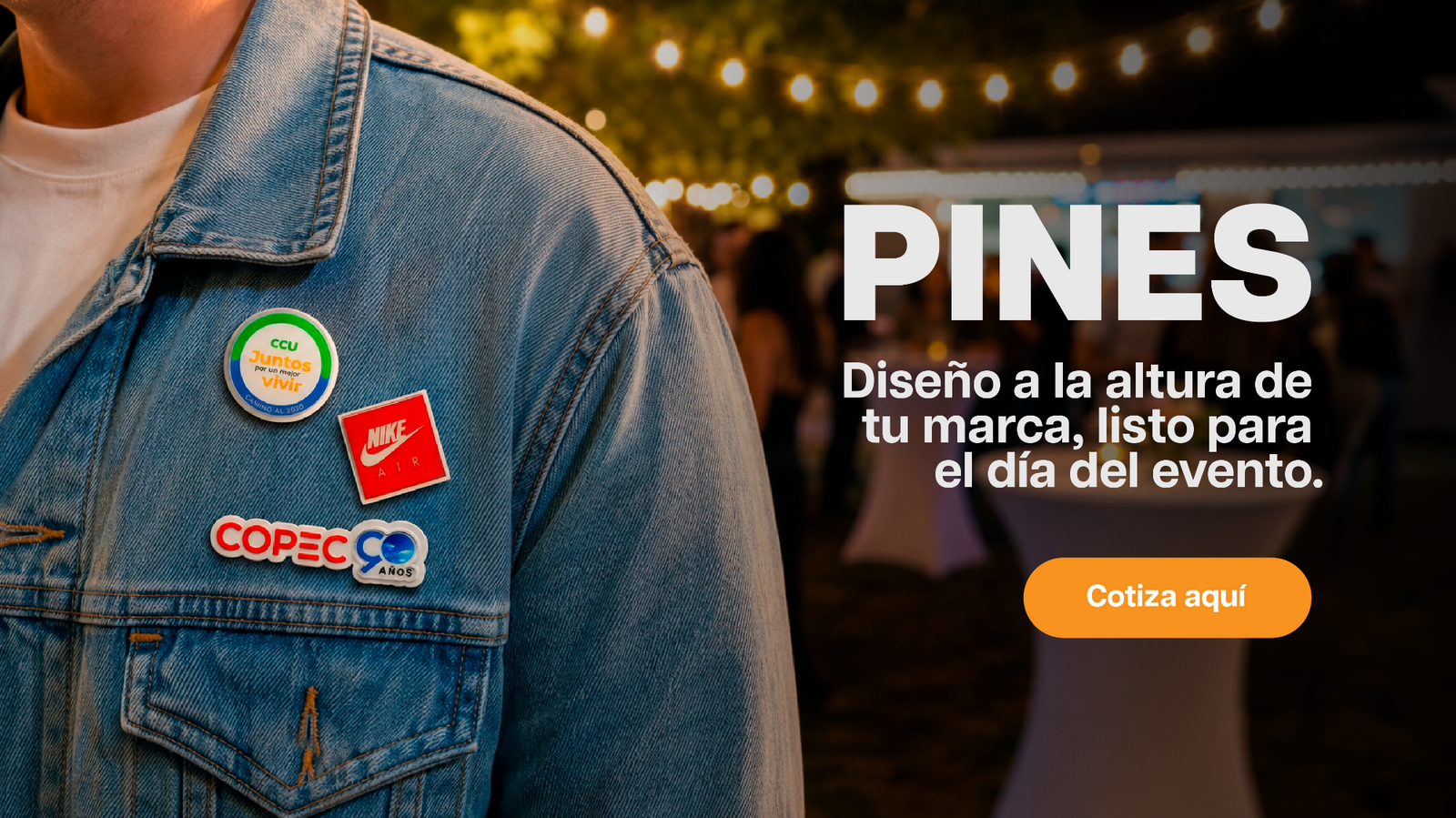 Pines personalizados para marcas, eventos y reconocimientos corporativos diseñados y fabricados por Qactus.